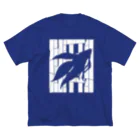 つみれ屋のシルエットベタ（白） ビッグシルエットTシャツ