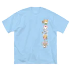 月兎耳庵 つきとじあん　矢光いるるの忙しいねこたち　メディカル ビッグシルエットTシャツ