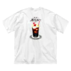 SATONOEの喫茶メニュー　黒ロゴ＆コーラフロート ビッグシルエットTシャツ