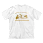 海賊猫 cocoの『こねこ はじめてのおよばれ』② パリ雑貨風 アンティーク・イラスト風 レースと真珠 Big T-Shirt