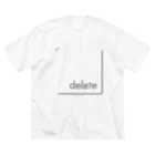 文字と写真と意匠のdelete（黒文字） ビッグシルエットTシャツ