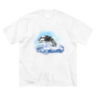 akane_art（茜音工房）のいきものイラスト（シャチ） ビッグシルエットTシャツ