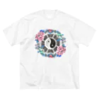 狭刈十の花鳥八卦図 ビッグシルエットTシャツ