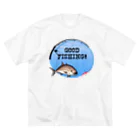 猫と釣り人のカンパチ_1_C ビッグシルエットTシャツ