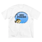 猫と釣り人のカワハギ_1_C ビッグシルエットTシャツ