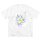 お天気ふたご＊にじいろKaoのにじみ水彩クレマチス ビッグシルエットTシャツ