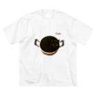猫カフェ ぶぅたんグッズショップのククちゃん鍋 ビッグシルエットTシャツ
