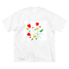 つつみ　のののハートのお花 ビッグシルエットTシャツ