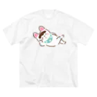 しまめのごろ寝いぬはりこ ビッグシルエットTシャツ