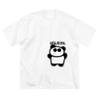 Rucha Laboの「ぱんださんⅢ」文字有り ビッグシルエットTシャツ