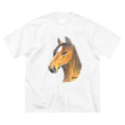 greetenの馬 アート ビッグシルエットTシャツ