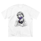 和温堂の迷彩マスク  パープル　文字黒 Big T-Shirt