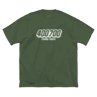 036（オサム）@南阿佐ヶ谷麻雀部の【麻雀】400700（白ヌキ文字） ビッグシルエットTシャツ