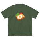 Wonder Bird Forestのピクセル・目玉焼きトースト ビッグシルエットTシャツ