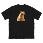 umameshiのあくびネコ / yawning cat ビッグシルエットTシャツ