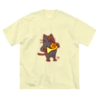 otoshimono-music shopのどや猫楽団・フレンチホルン ビッグシルエットTシャツ