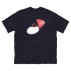 文鳥中心の文鳥さんのほっぺ ビッグシルエットTシャツ