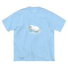 calcalのかみかみ白文鳥 ビッグシルエットTシャツ