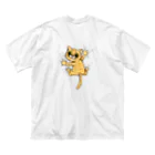 kikikikikiのしがみつくねこ ビッグシルエットTシャツ