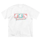 シロチャン王国のシロチャンごろ〜ん　PINK ビッグシルエットTシャツ