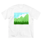 ✨🌈✨ユラクラカン🇯🇵 ✨🌈✨の☁️青空と雲☁️と青い山脈🗻ズ ビッグシルエットTシャツ