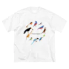 エダマメトイチ雑貨店のI love birds A 特大 ビッグシルエットTシャツ