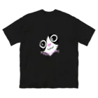 黒猫たんとちゃんのハチワレ ビッグシルエットTシャツ