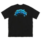 BIKE LABORIOUS HOMIESのBIKE LABORIOUS HOMIES 乗又死 Aqua Blue Big T-Shirt