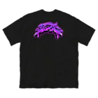 BIKE LABORIOUS HOMIESのBIKE LABORIOUS HOMIES 乗又死 liquid purple ビッグシルエットTシャツ