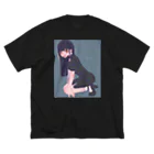 ALCOHOLICの舌ピちゃん ビッグシルエットTシャツ