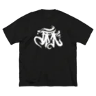 3DOZSの白麻字 ビッグシルエットTシャツ