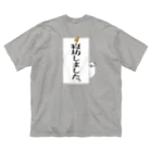 dot finchのお寝坊さんと文鳥（背面） ビッグシルエットTシャツ