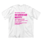 ハワイが大好きな女の子『HENOHENO MAPPY』のお店紹介フォント（両面プリント） Big T-Shirt