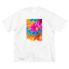 Flower storyのBloom-バイオレット ビッグシルエットTシャツ