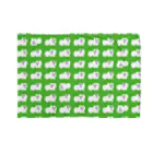 144ショップSUZURI支店のきょろきょろするいきもの(ドット)(緑背景) Blanket