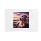 AQUAMETAVERSEのサングラスをかけた、かわいい犬 Marsa 106 Blanket