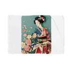 MistyStarkの着物女性の切り絵アート　―　Kimono woman paper-cutting art　ー Blanket