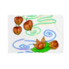 Lily bird（リリーバード）のホオズキ 水紋背景（和柄） ブランケット