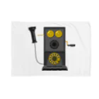 illust_designs_labのレトロな片耳受話器の片耳受話器の壁掛け電話（デルビル磁石式電話機）のイラスト  黒 受話器外しver ブランケット