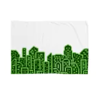 M&AのBuildings 緑 Blanket