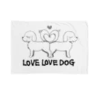 きょううんRRR・SUZURI支店のLOVE LOVE DOG Blanket