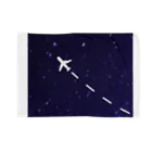 Teatime ティータイムのjet stream GALAXY 夜の飛行機星空 Blanket