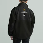 コチ(ボストンテリア)のバックプリント:ボストンテリア(HOWL at the MOON ロゴ)[v2.8k] Boa Fleece Jacket