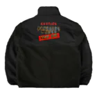 PALA's SHOP　cool、シュール、古風、和風、のcaution「parallelworld」ー立入禁止(バックプリント) Boa Fleece Jacket