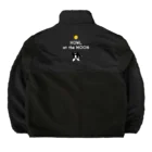 コチ(ボストンテリア)のバックプリント:ボストンテリア(HOWL at the MOON ロゴ)[v2.8k] Boa Fleece Jacket