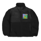 水草のサイケデリックな満月 Boa Fleece Jacket