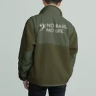もりてつのNO BASS, NO LIFE.(白文字) ボアフリースジャケット