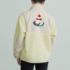 イラスト MONYAAT のバックプリント　毎月25日はプリンの日のプリン　イチゴプリン Boa Fleece Jacket