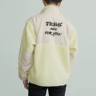 シャロームのバックプリント　黒文字　JESUS DIED FOR YOU!  Boa Fleece Jacket