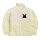 Moa_Mindの黒猫紫サングラス Boa Fleece Jacket